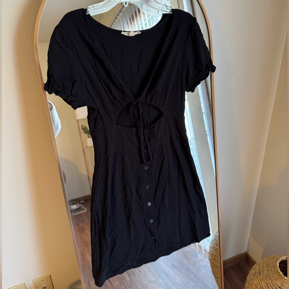 Pacsun (LA Hearts) black mini, cutout button up dress. Size S